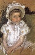 Mary Cassatt the girl wearing the white bonnet Sweden oil painting artist